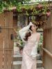 French Style Two-Piece Fresh Romantic Super Fairy Feeling Floral Strap Dress New Waist-Cinching Set For Women_ecoleips.com