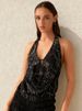 Women's Sequined V-Neck Sleeveless Halter Top Backless Fitted Summer Chic Sexy Tank Summer Street Style_ecoleips.com