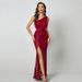 Women's Clothing Solid Color Sequined One Shoulder Off Waist Fishtail Skirt Evening Dress Long Dress_ecoleips.com