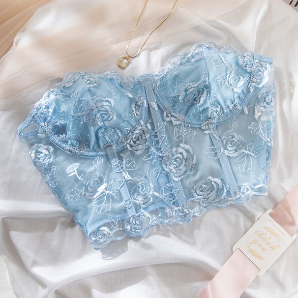 Women's Clothing Hot Girl Fish Bone Top Pure Desire Sling Lace Steel Ring Tube Top Slim Underwear_ecoleips.com