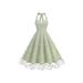 Elegant Fashionable Sleeveless Halter Dress Women's Gown Mesh Embroidery Cross Border E Commerce for Europe And America_ecoleips.com