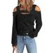 Aria Basics Aria Basics 2023 Autumn/Winter European And American Cross-Border Women's Fashion Casual Solid Color Off-Shoulder Loose_ecoleips.com