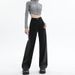 2025 Spring/Summer New Style Guangzhou Supply Women's Denim Straight Pants, High-Waisted Wide-Leg Pants With A Slimming_ecoleips.com