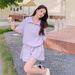 Women's Korean Style Casual Sportswear Set Short Sleeved Top And Shorts Trendy Summer New Design 2025_ecoleips.com