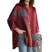 Women’s Clothing fashion women's loose casual patchwork long sleeved plaid irregular shirt autumn and winter_ecoleips.com