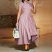 Women's Clothing fashion temperament high waist banquet big swing skirt elegant evening dress_ecoleips.com