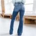 Women's Clothing Casual Fashion Slim High Waist Slightly Flared Denim Trousers_ecoleips.com