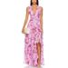 K New Style Gentle And Fashionable Printed Pleated Waist Cinching Dress_ecoleips.com
