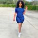 2024 New Summer Round-neck Solid Color Short-sleeved Two-piece Yoga Shorts Women's Sports Suit_ecoleips.com