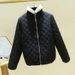 "Quilted Sherpa-Lined Jacket – Oversized Puffer Coat With Stand Collar For Women (Green/Blue/Pink, M-3XL)"_ecoleips.com
