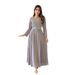 Modest Abaya Dress Elegant Beaded Chiffon Dress – V-Neck Belted Evening Gown With Rhinestone Embellishments, Flowy Women’s Party Dress_ecoleips.com