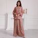 Plus Size Abstract Print 2-Piece Set - Batwing Sleeve Top & Maxi Skirt, Loose-Fit Casual Co-Ord For Women_ecoleips.com