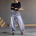 Women's High Waisted Straight Leg Jeans Heavy Duty Patchwork Hand Studded Rhinestone Design Casual Cotton Pants for Autumn_ecoleips.com