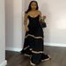European And American Women's Clothing 2025 Summer New Fashion Sexy Suspender Lace V Neck High Waist Long Skirt Dress_ecoleips.com