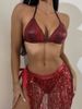 Women's Clothing Bikini Split Swimsuit Tassel Sequins Swimsuit Three-piece Swimsuit Bikini Spot_ecoleips.com