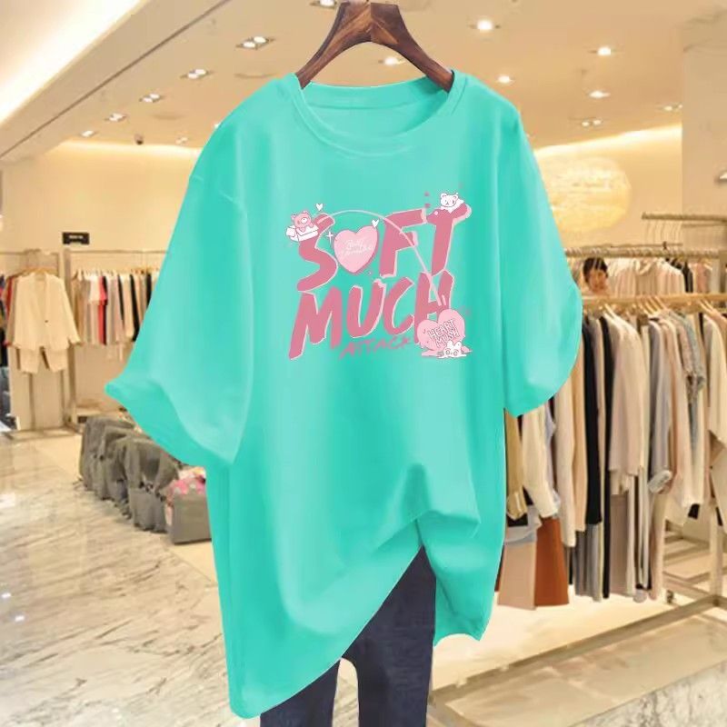 Women's Oversized Cotton T-Shirt Soft Breathable Casual Top with Letter Print for Summer Streetwear And Daily Wear_ecoleips.com
