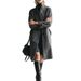 Women's Clothing Women's Thickened Loose Faux Fur Coat For Autumn Winter – Solid Color Long Sleeve Elegant Office Wear (Dark Grey, S/M/L/XL)_ecoleips.com