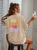 Women's Casual Black T-Shirt Simple round Neck Short Sleeve Breathable Cotton Polyester Top Loose Fit Back Print for Spring/Autumn Summer_ecoleips.com
