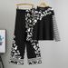Women's Clothing Two Piece Suits, High End Loose Leopard Print Sweater Pants, Fashionable And Casual Women's Suits_ecoleips.com