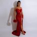 Women's Clothing Sexy Suspender Sleeveless Sequin Dress Slit Long Skirt_ecoleips.com