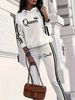 New Trendy Casual Vacation Hooded Long Sleeved Shirt And Pants Set With Letter Print (2043 Print)_ecoleips.com