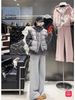 girl Plus Size 150kg European Fashion Two-Piece Set For Women Autumn Down Cotton Vest + Fleece Sweatshirt Layered Outfit_ecoleips.com