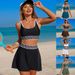 Women's Athletic Bikini Set With Tennis Skirt – High-Waist Swimwear, Quick-Dry Fabric, Adjustable Fit_ecoleips.com
