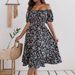 Real Shot Of Cross-border Women's Dress, 2026 Spring-summer New Style, European And American Floral Print, Square Neck,_ecoleips.com