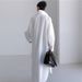 Women's Oversized Shirt Dress With Asymmetrical Slit Long Sleeve Casual Button Down Tunic Top, Lightweight Linen Blend Open Front Cover Up_ecoleips.com