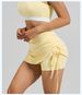 K New Wrinkled Sports Short Skirt For Women, Anti Hiking High Waist Running Vacation, Two Short Yoga Shorts_ecoleips.com