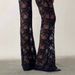 Women's Summer Casual Slim Fit Printed Lace High Waist Flare Pants New_ecoleips.com