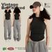 BE Women's Fashion 2025 Spring Summer Trendy Brand Design Washed Short Pleated Tank Top For Women Slim Fit Inner Wear_ecoleips.com