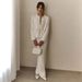 Velvet-Touch Long Sleeve Skirt Set – Single-Breasted Cardigan & Midi Skirt (S-L, Winter White & Neutral Tones)_ecoleips.com