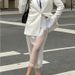 Talenza White Mesh High Waist Skirt Women's Sexy See-through Loose Straight Slit Skirt Elegant Solid Retro Patchwork Party Skirt_ecoleips.com