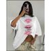 Summer New Arrival Women's T-Shirt Sexy Sweet Spicy Pure Allure Lip Print Loose Versatile Elegant Trendy Top_ecoleips.com