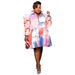 Plus Size Women's Clothing Ruffle Button Dress Shirt Casual Summer Daily Wear Fashion American Style Printed Thin Clothing_ecoleips.com