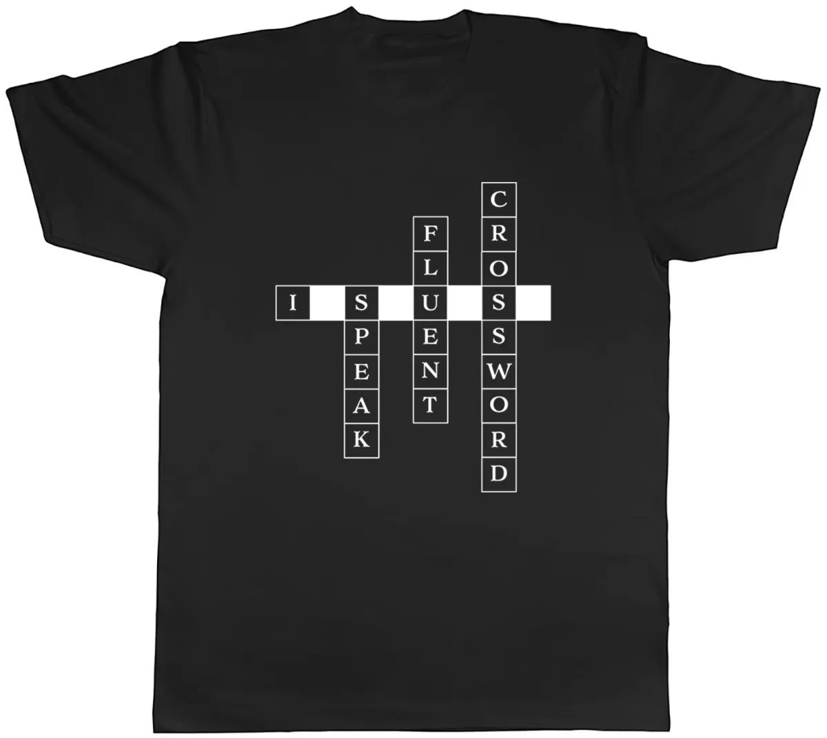 Women's T-Shirts Puzzles Mens T-Shirt I Speak Fluent Crossword Tee Gift_ecoleips.com