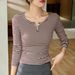 2025 #Selection Of Quality # Pure Cotton T-Shirt Women's Striped Long Sleeve Top 2025 Autumn/Winter New High End Western_ecoleips.com