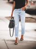 Women’s Clothing hole free elastic retro fashion denim trousers for women_ecoleips.com