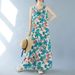 2024 Real Shot Summer New Bohemian Plus Size Sleeveless Round Neck Printed Mid-Length Dress For Women_ecoleips.com