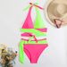 Women's Clothing Split Swimsuit Color Matching Sexy Deep V Lace Swimsuit_ecoleips.com