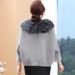 Luxury Fox Fur Collar Short Coat – Elegant Women’s Faux Fur Jacket, Oversized Cape Style, Timeless Versatile Outerwear (One Size Fits Most)_ecoleips.com