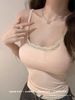 Lace-trimmed Short Camisole Women, Summer Slim-fit, Suitable Both Inner And Outer Wear, White Pure-desire Style,_ecoleips.com