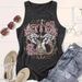 Women's Clothing Fashion Letter Print Round Neck Vest_ecoleips.com