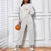 Men's Letter Print Sweatshirt & Jogger Set – Oversized Casual Lounge Wear (S-XXL, Black/White, Polyester, Streetwear Comfort For Gym & Daily Errands)_ecoleips.com