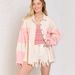 Women's Clothing Women's Casual Washed Denim Jacket Color Block Lapel Distressed Frayed Edges American Retro Style Spring Summer_ecoleips.com