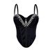 Sexy Rhinestone Bustier Top – Adjustable Straps Corset Bralette For Women (34B-40C, Stretchy Polyester, Clubbing & Date Night)_ecoleips.com