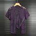 Women's Street Style Irregular Diagonal Zipper Printed Knit Top Short Sleeve Hollowed Out Design Trendy Summer_ecoleips.com