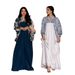 Women's Clothing Muslim Dubai Arab Spring And Summer New Print Bat Sleeve Contrast Color Robe_ecoleips.com