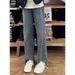 Spring/Summer Thin New Jeans Women, High Waist Slimming Split Hem Popular Flared Pants, Casual Nine-Tenths Length For_ecoleips.com